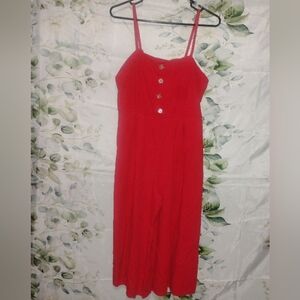 5For$12 Red Cropped Jumpsuit